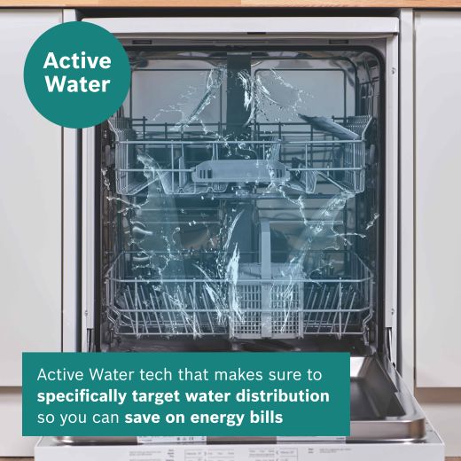 Bosch Series 2 Standard Dishwasher - White - Annotation - Active Water